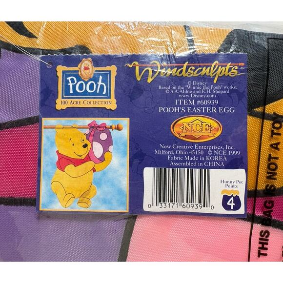 Windsculpts 100 Acre Winnie Pooh Easter Egg Yard Flag Disney 28"x39.5" Vintage - Picture 6 of 9